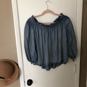 Off the shoulder denim top